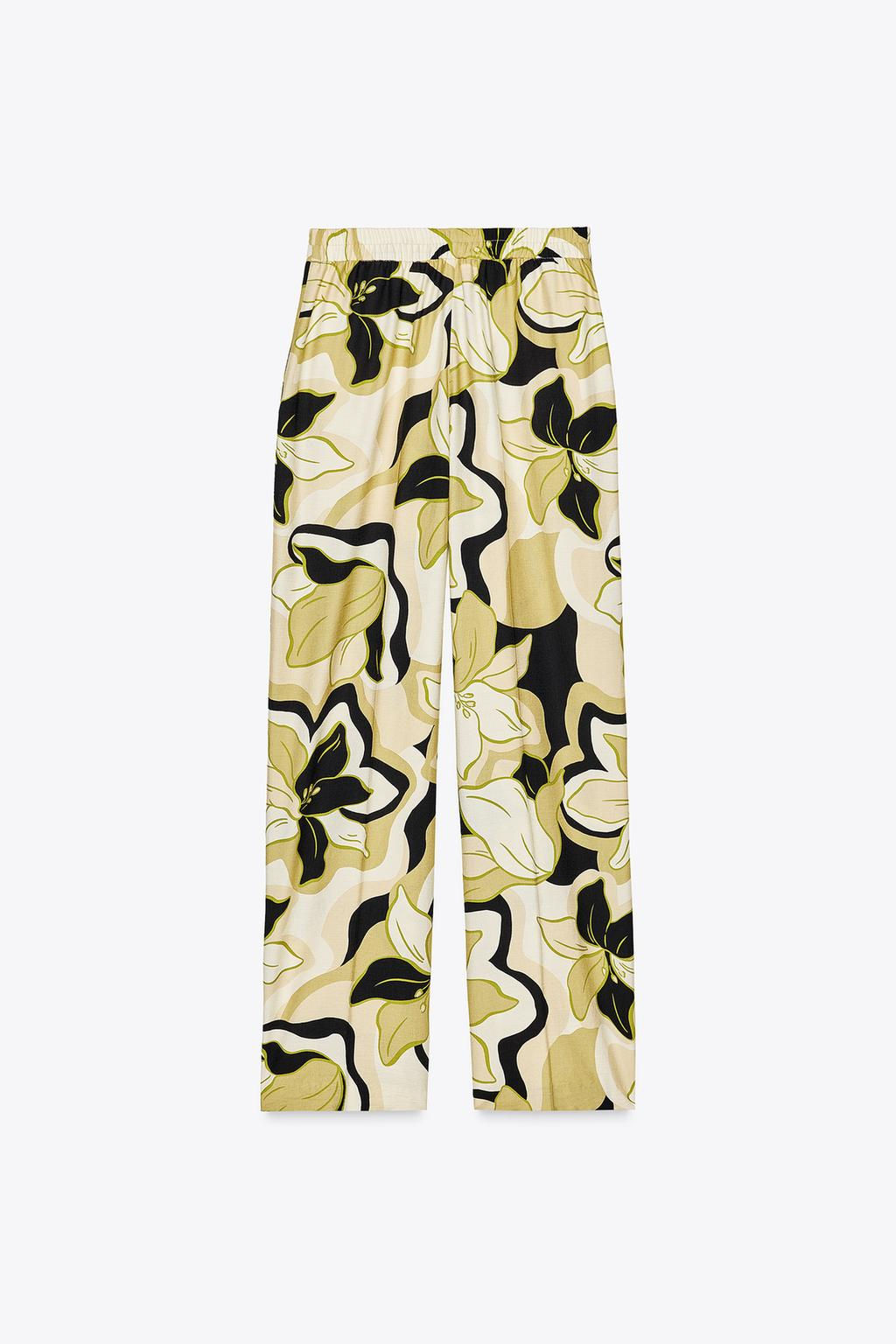PRINTED WIDE-LEG TROUSERS - Zara фото 6