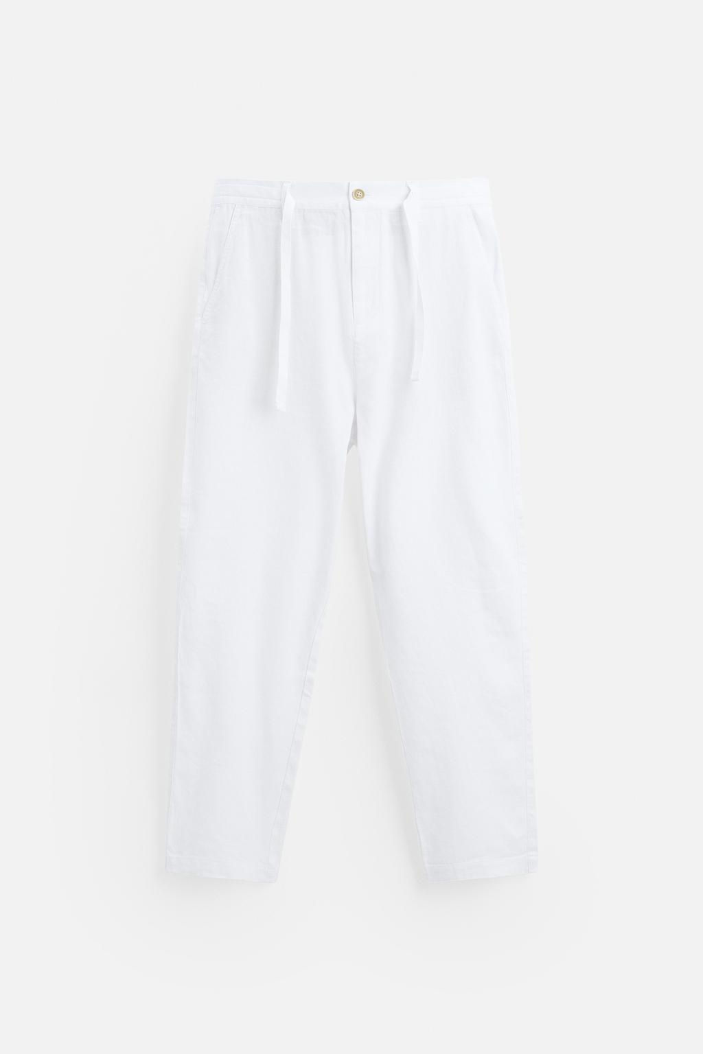 LINEN BLEND TROUSERS - Zara фото 15