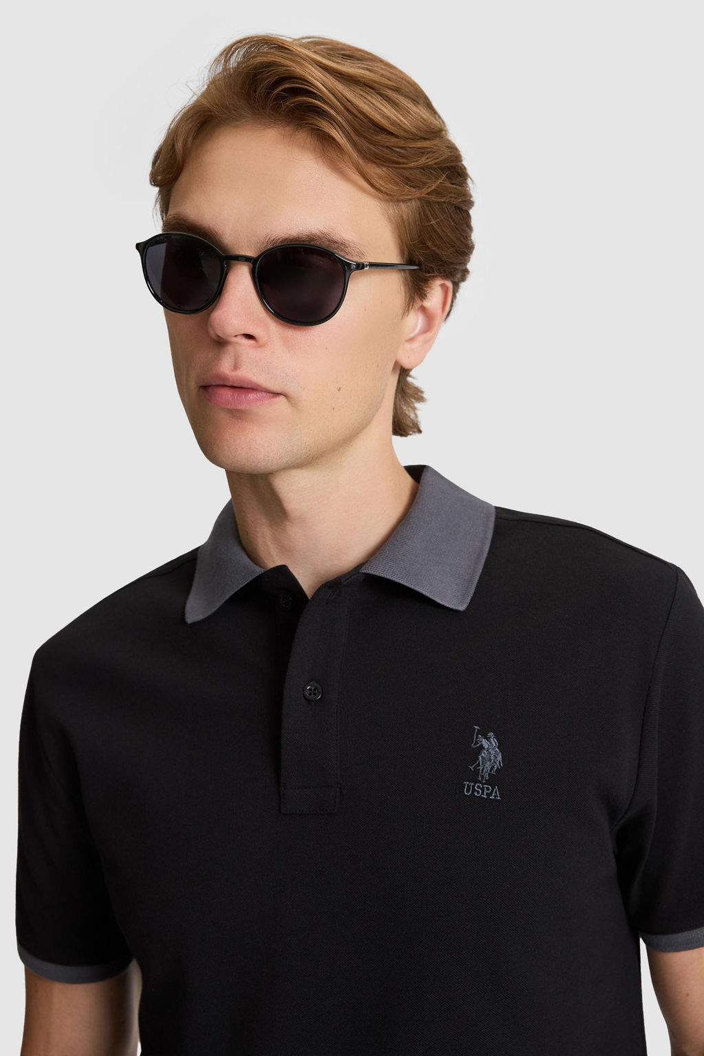 Erkek Siyah Regular Fit Polo Yaka Basic Ti__rt - U.s. polo assn фото 2
