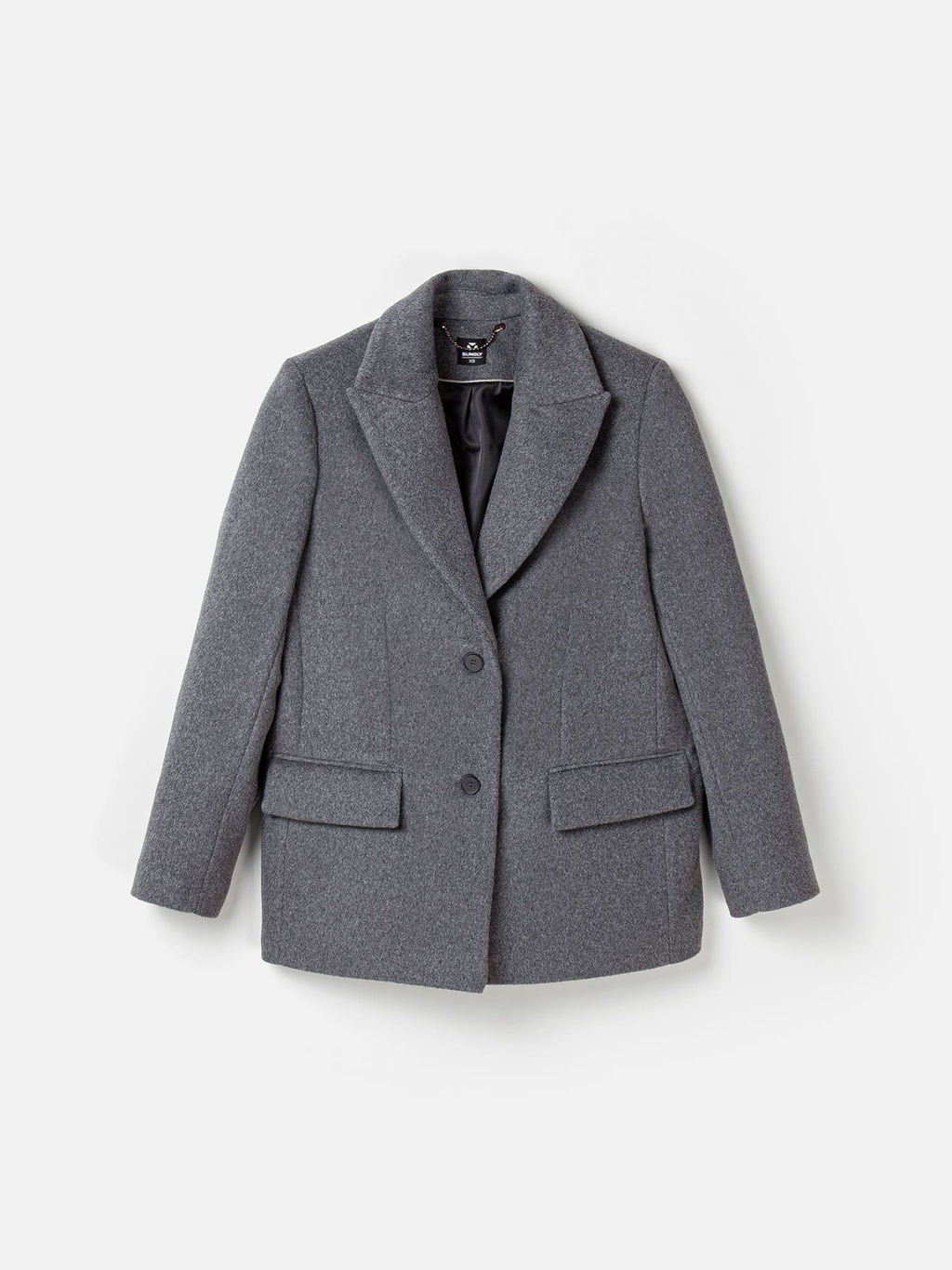 Пальто укороченное из смесовой шерсти Графит женское