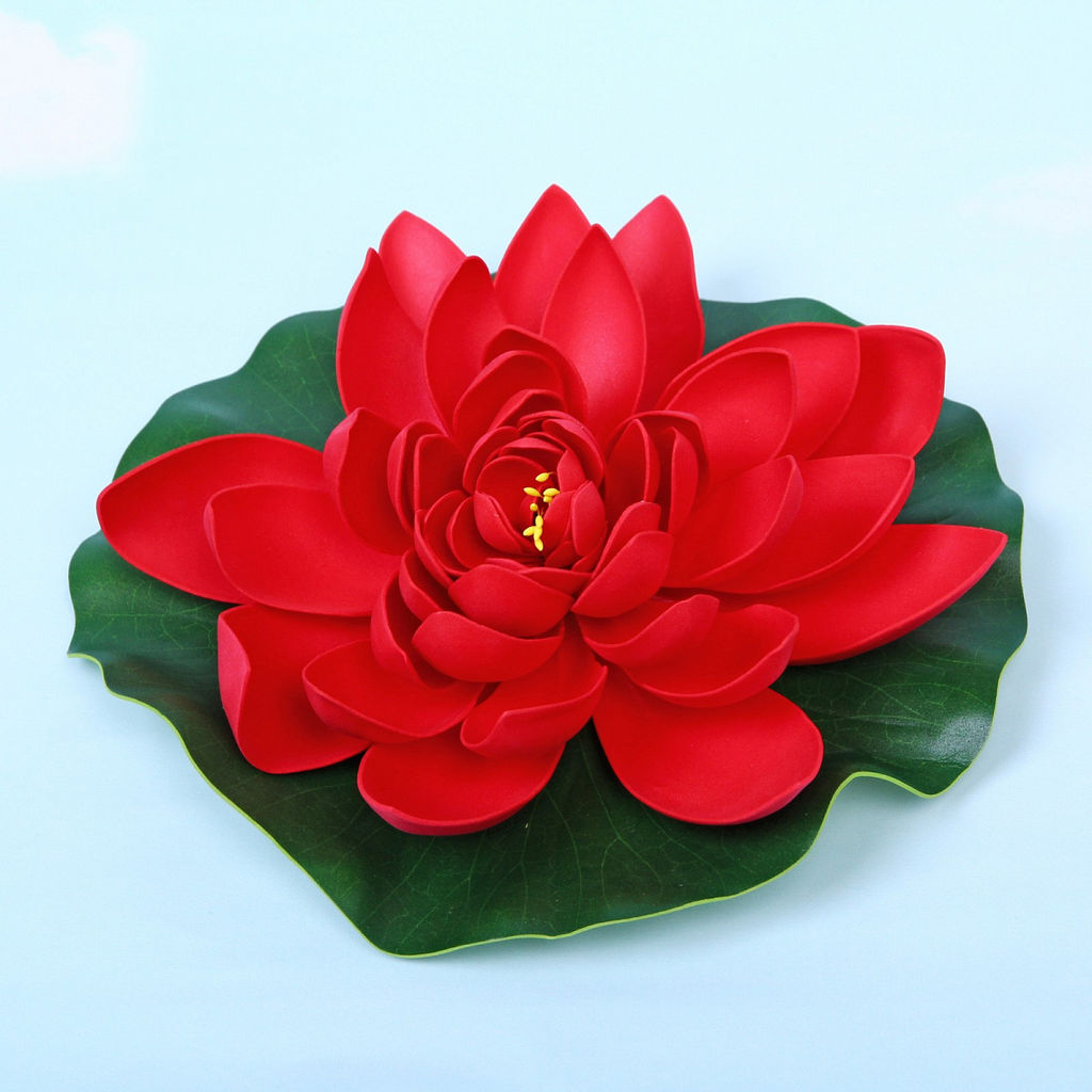 Растение водоплавающее "Кувшинка Розитта" d-28см красная