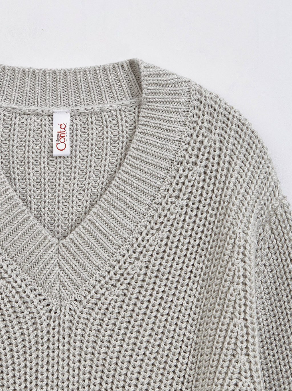 CONTE Фактурный джемпер из объемной пряжи с хлопком LDK 151 ash grey - Conte elegant фото 8