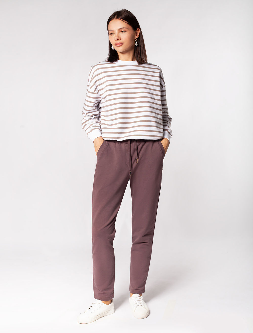 VILATTE / Брюки из футера-двухнитки с премиальной фурнитурой  фото 5