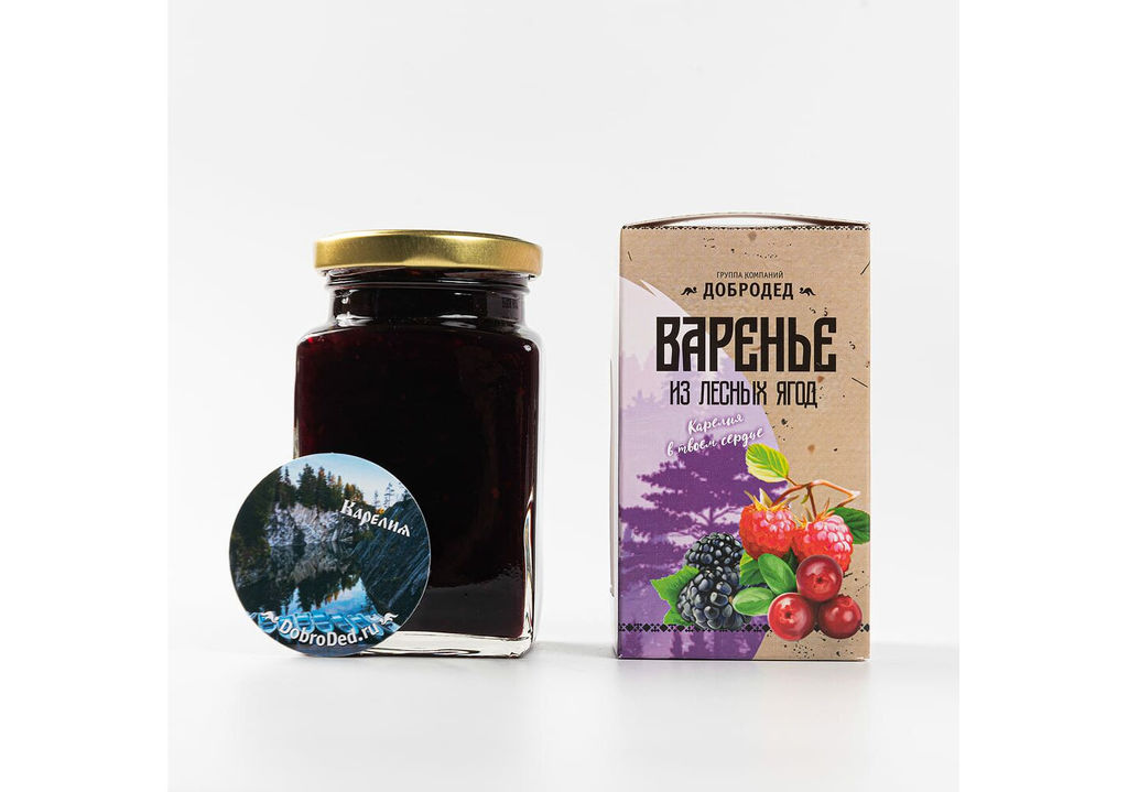 Варенье из Лесных ягод баночка 300 г в коробочке с магнитиком