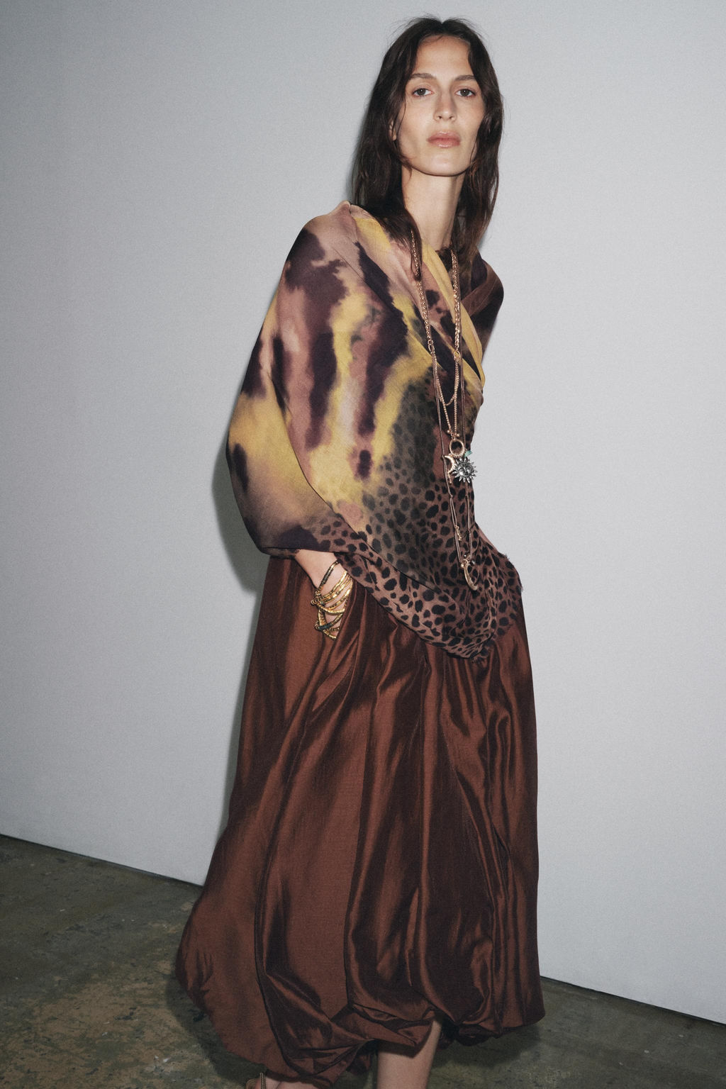 ANIMAL PRINT MODAL SILK SCARF - Zara фото 2