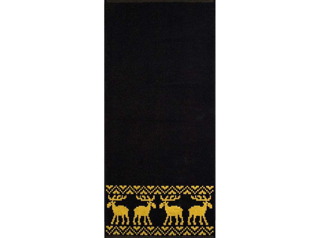 Полотенце махровое 6с102.411ж1 Оленики(т.желтый) 67х150см