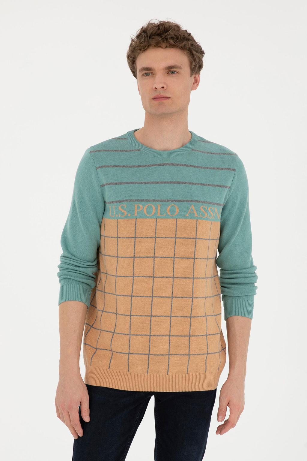 U. S. Polo Assn / Мужской песочный свитер - U.s. polo assn фото 8