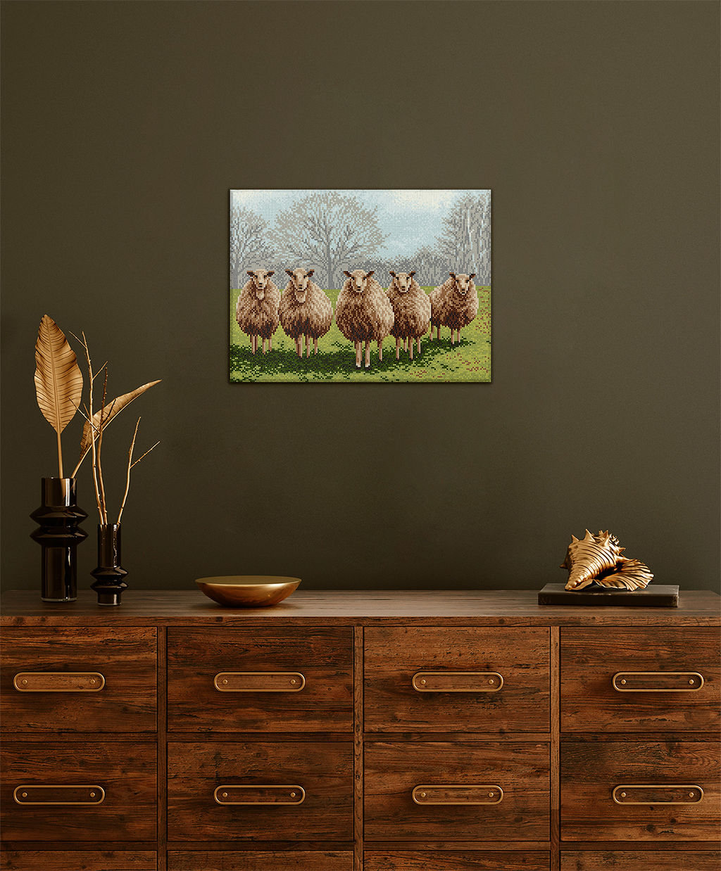 Кристальная (алмазная) мозаика ФРЕЯ ALPD-220 на подрамнике Отважная пятерка 40 х 30 см