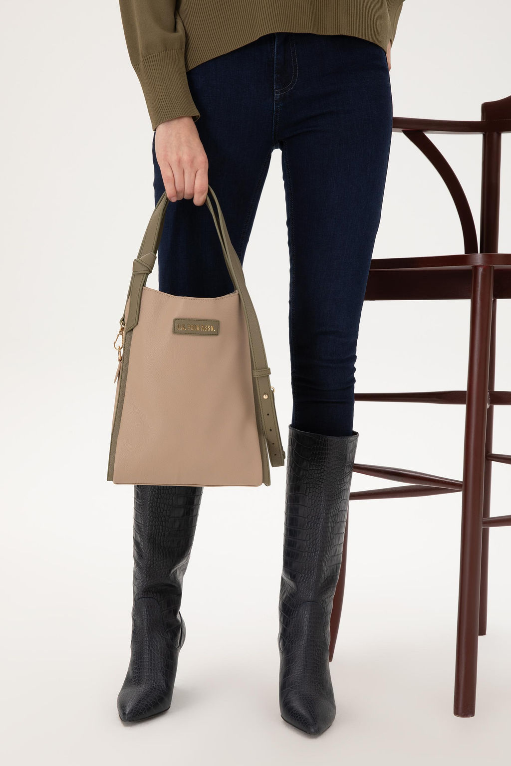 Женская бежевая сумка через плечо Неожиданная скидка в корзине - U.s. polo assn фото 2