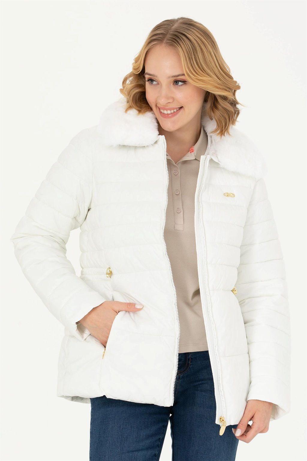 U. S. Polo Assn / Женское пальто цвета экрю - U.s. polo assn фото 8