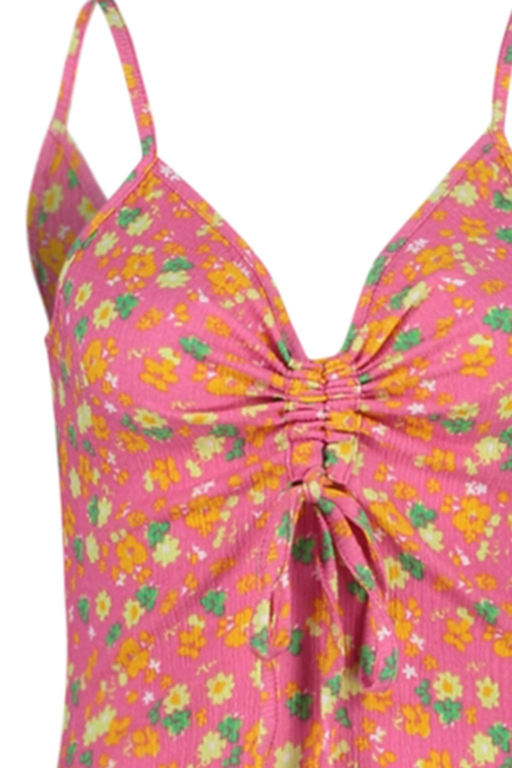 Ekru Cicek Bask?l? Burumcuk Belden Ac?lan/Skater Ask?l? Midi Orme Elbise TWOSS23EL01454 - Trendyolmilla фото 15