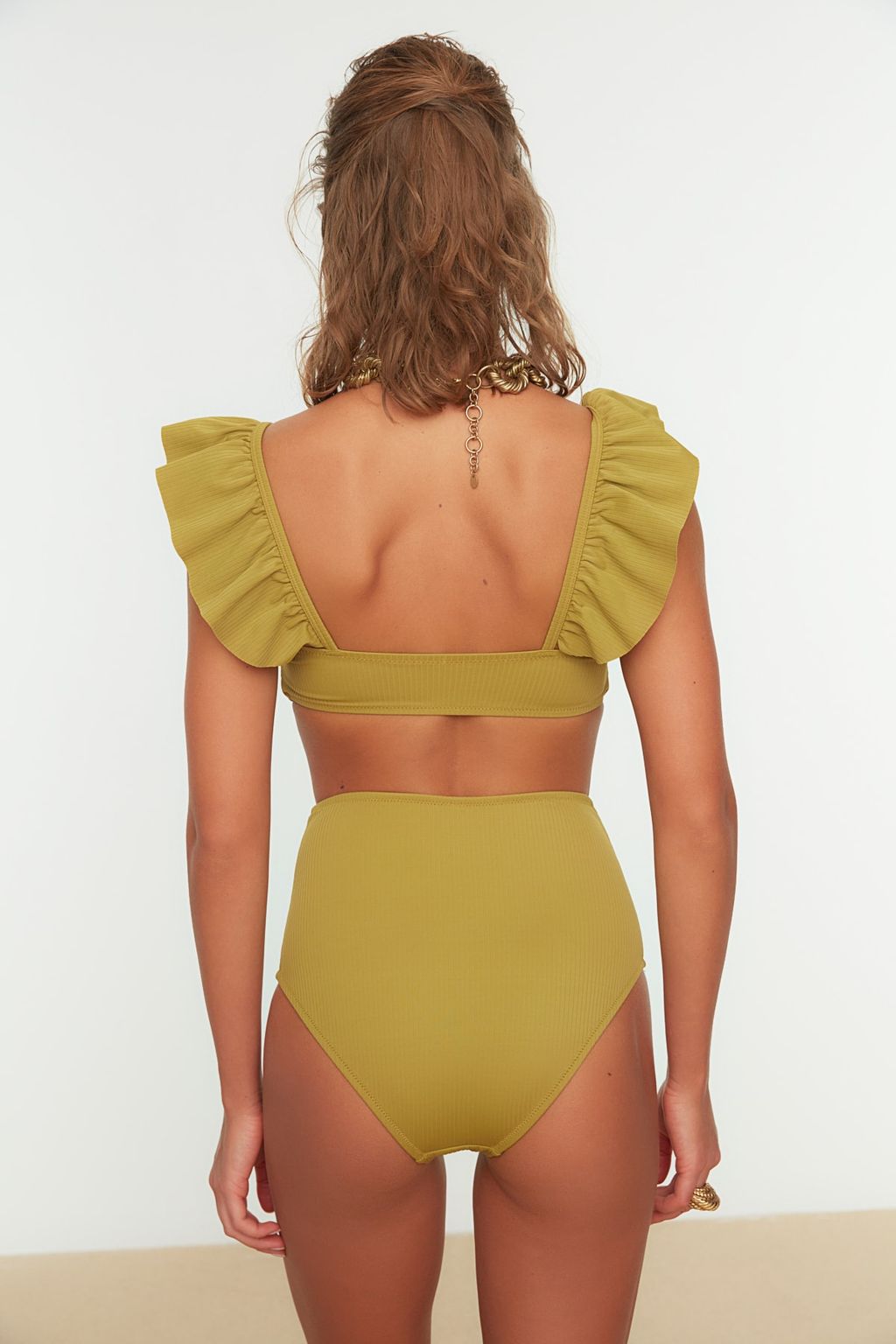 TRENDYOLMILLA Fusya Bralet F?rf?rl? Dokulu Yuksek Bel Hipster Bikini Tak?m? TBESS22BT0049 фото 16