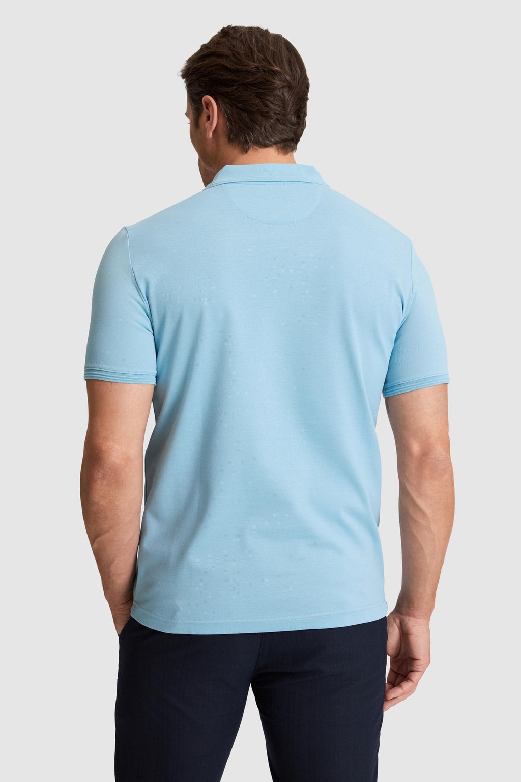 Erkek Mavi Regular Fit Polo Yaka Basic Ti__rt