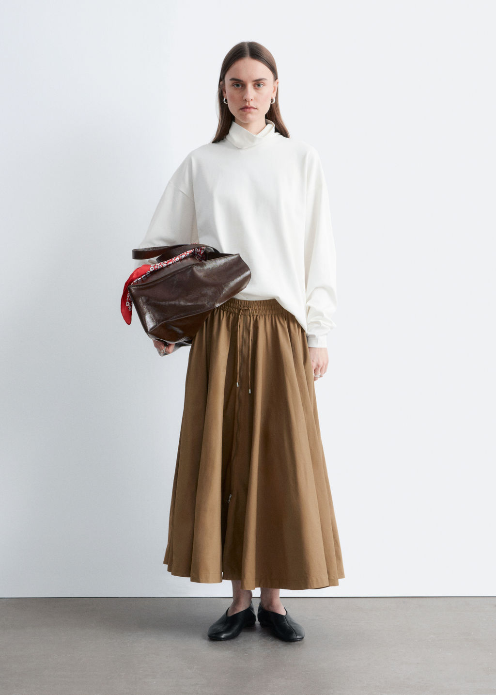 Falda midi voluminosa con cord?n de ajuste - H&m фото 2