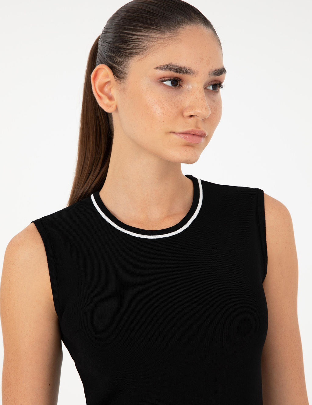 Siyah Slim Fit Triko Bluz - Pierre cardin фото 2