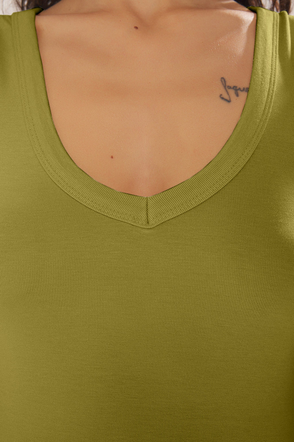 Yag Yesili Fitted/Vucuda Oturan Kolsuz Esnek Orme Atlet TWOSS25AL00022