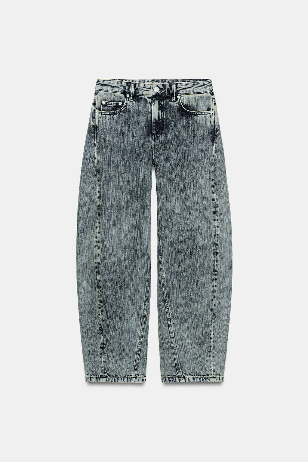 ZW COLLECTION RELAXED FIT MID-WAIST BALLOON JEANS - Zara фото 5