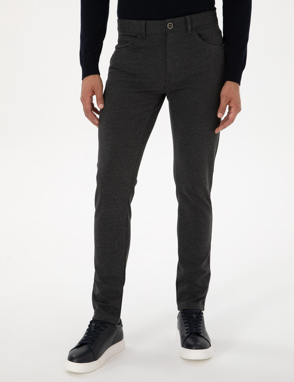 Antrasit Slim Fit Kanvas Pantolon - Pierre cardin фото 2