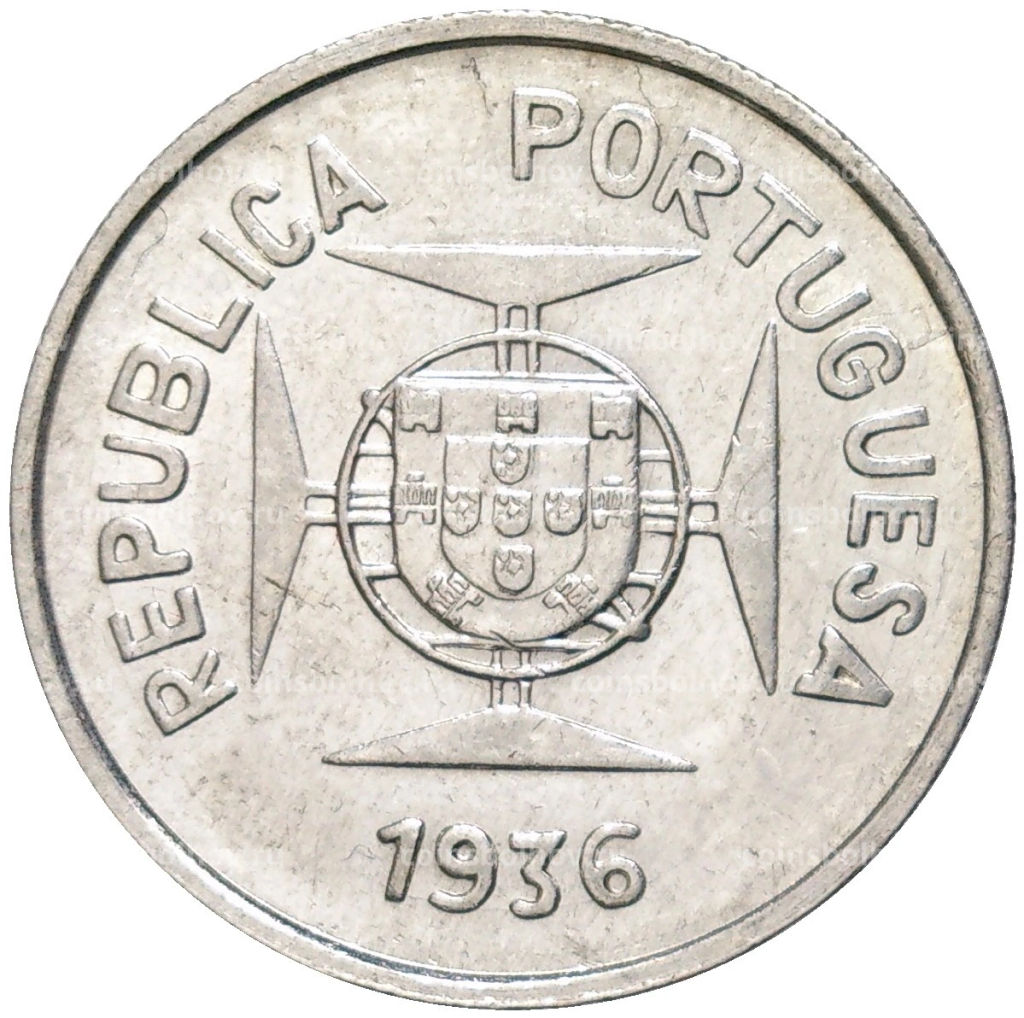 Монета 1/2 рупии 1936 года Португальская Индия