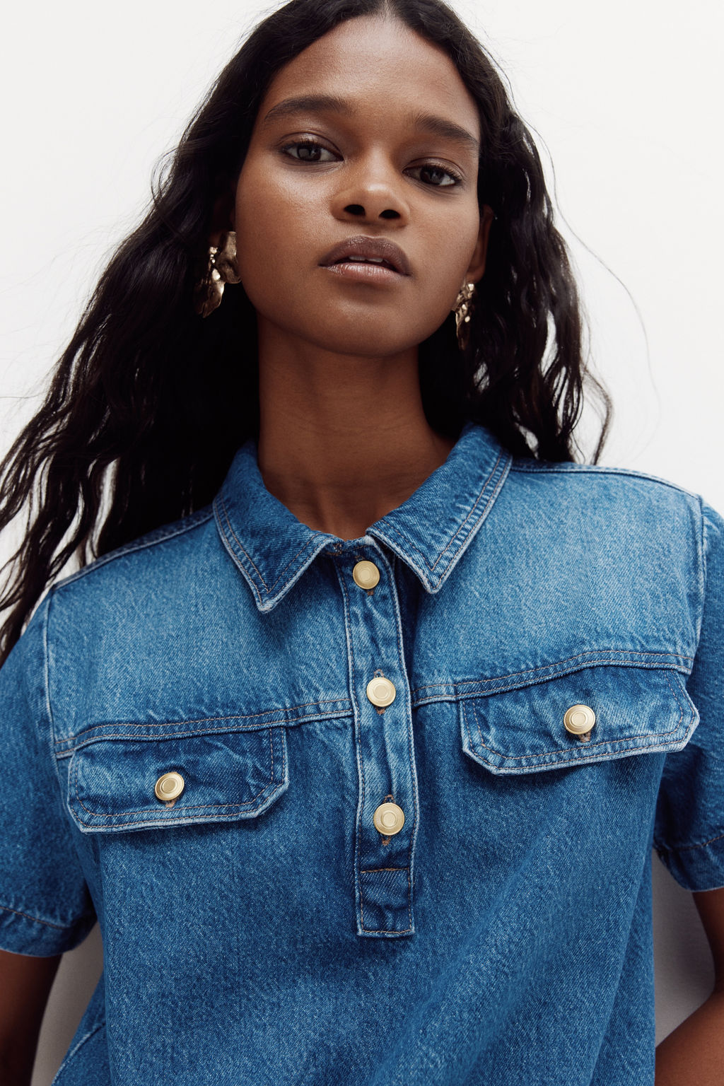 Vestido denim con cuello camisero - H&m фото 4