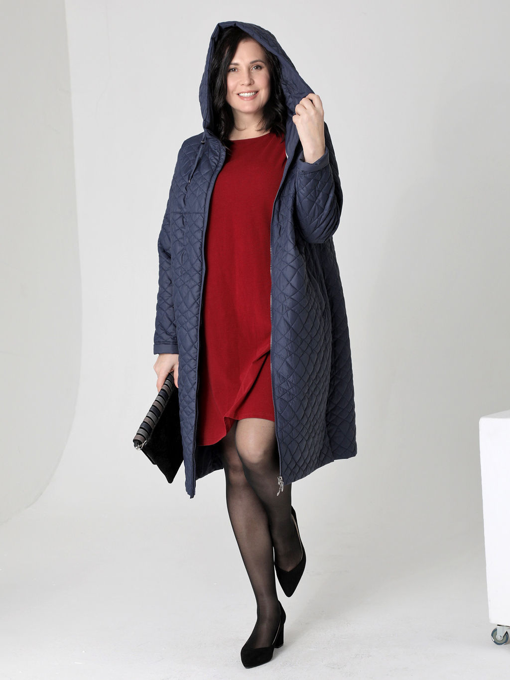 25118 Плащ утепл. т.синий