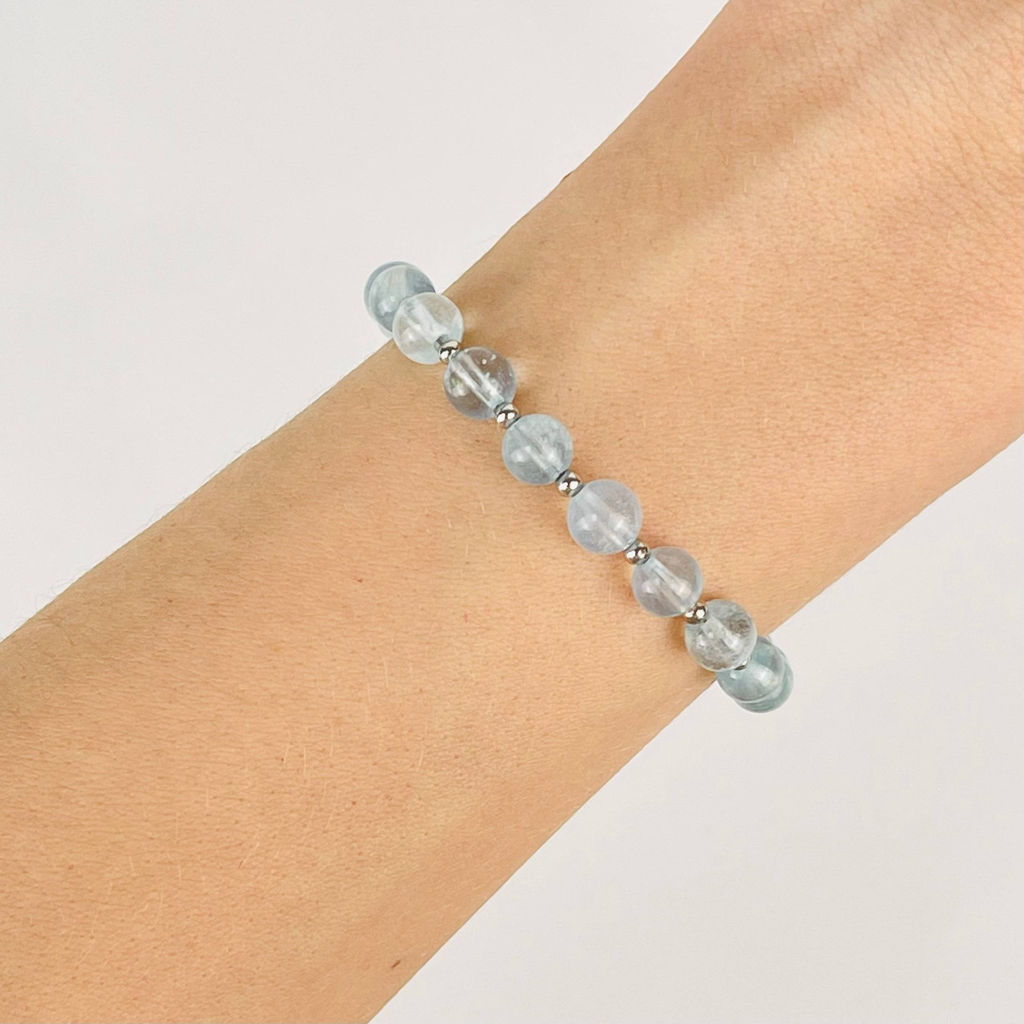 Браслет регулируемый из Аквамарина - Радуга самоцветов фото 2