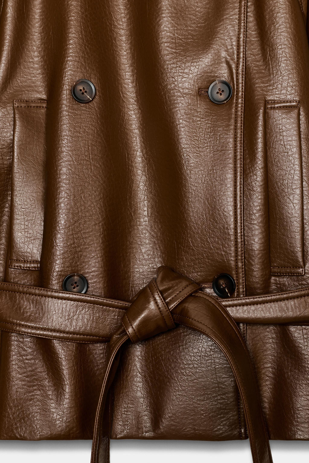 TRENCH CORTO EFECTO PIEL / Cuero - Zara фото 6