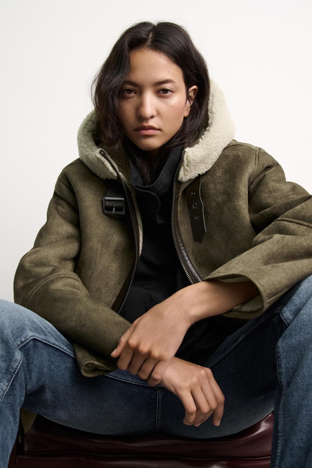 CONTRAST HOODED DOUBLE-FACED JACKET ZW COLLECTION - Zara фото 4