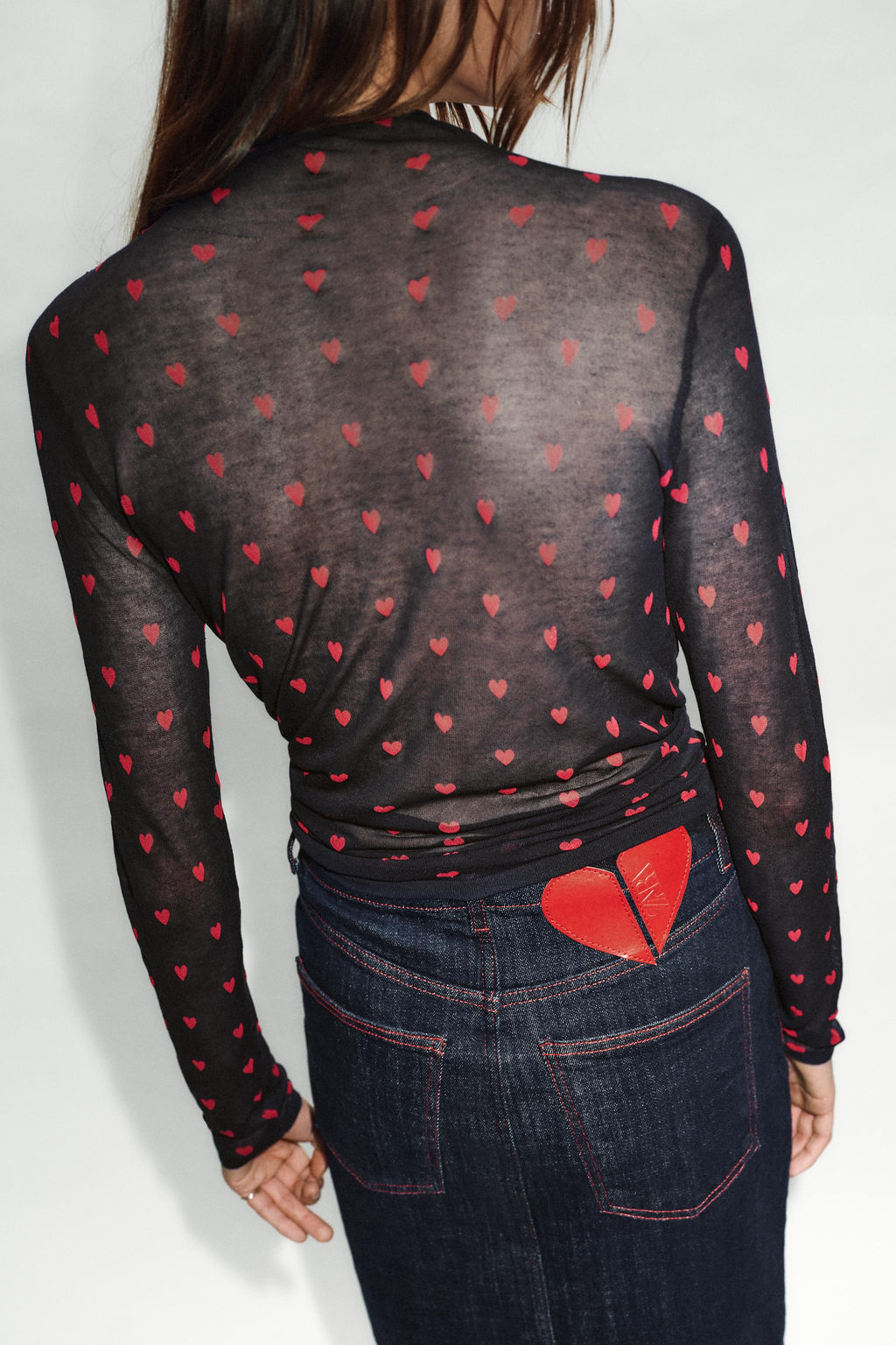 FINE KNIT TOP WITH HEARTS - Zara фото 4