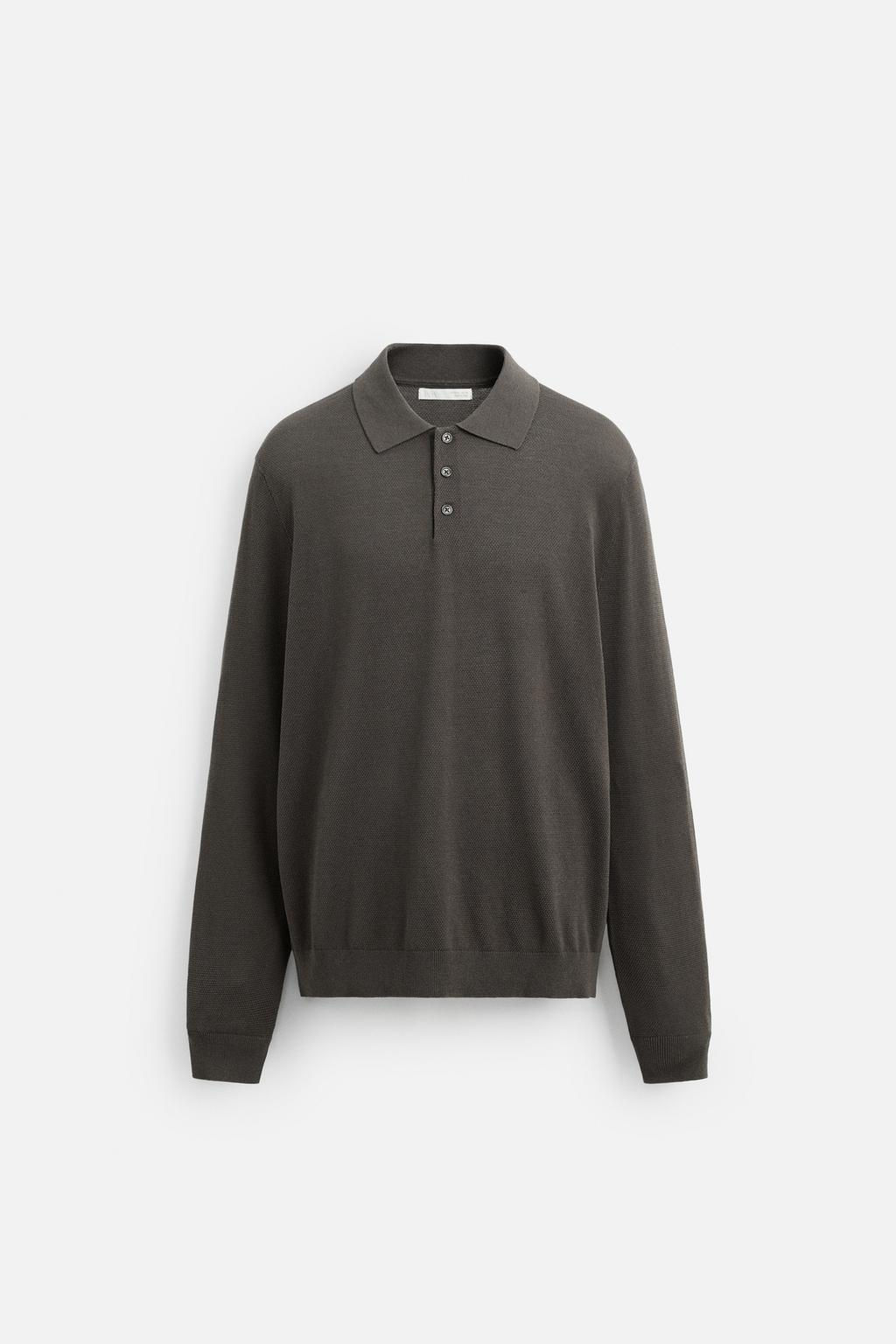 SILK/COTTON KNIT POLO SHIRT - Zara фото 8