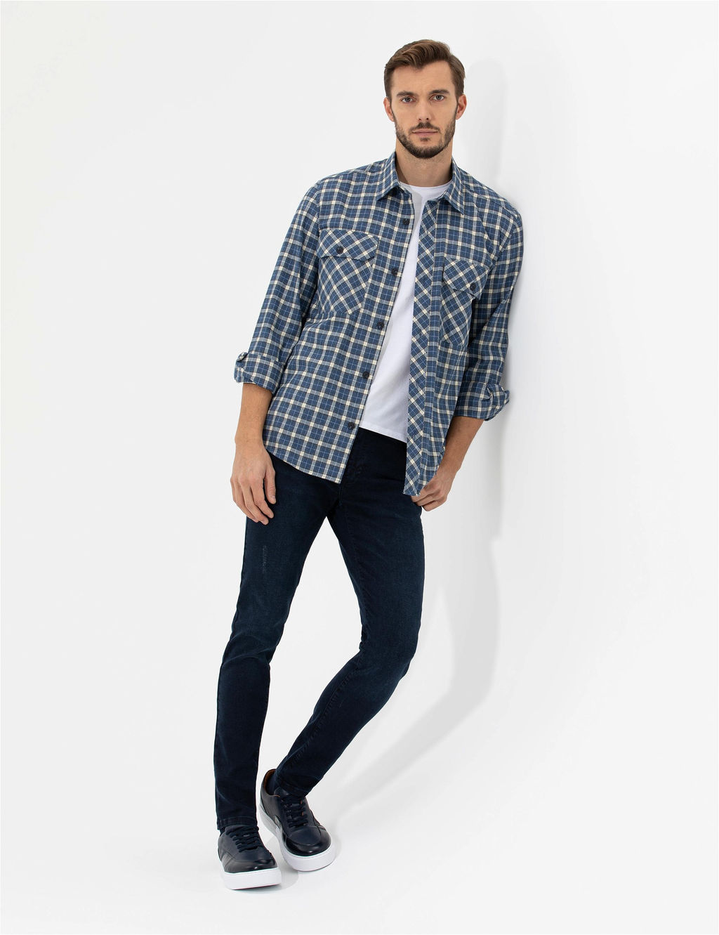 _ndigo Comfort Fit Uzun Kollu G_mlek