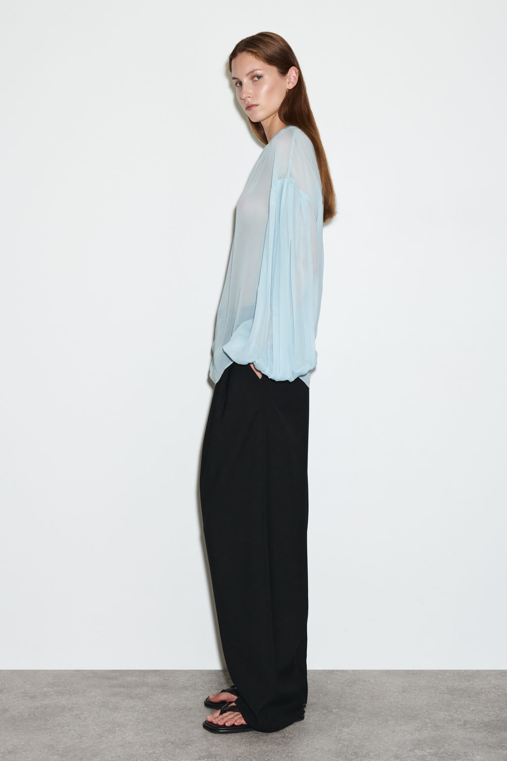 BLUSA TRANSPARENTE CON MANGAS GLOBO - H&m фото 5