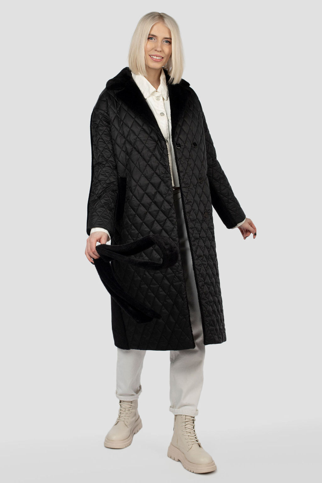 Пальто женское демисезонное (пояс) - El podio фото 5