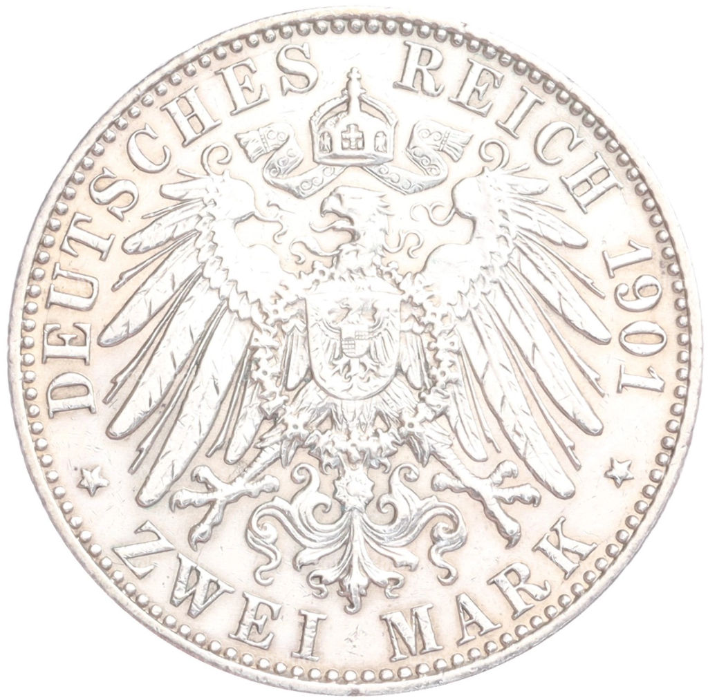 Монета 2 марки 1901 года Германия (Пруссия) 200 лет Пруссии
