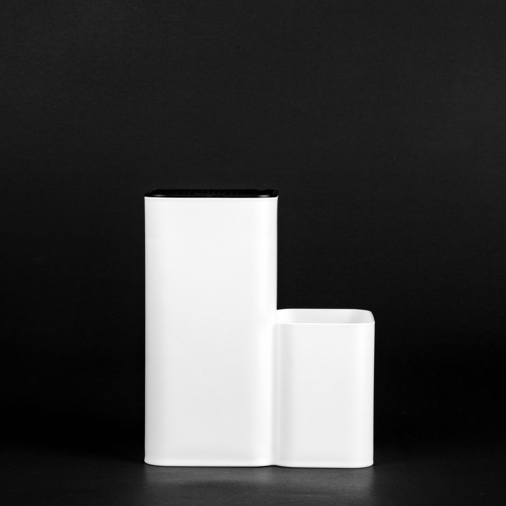 Подставка для ножей и столовых приборов (бело-черный) М9082