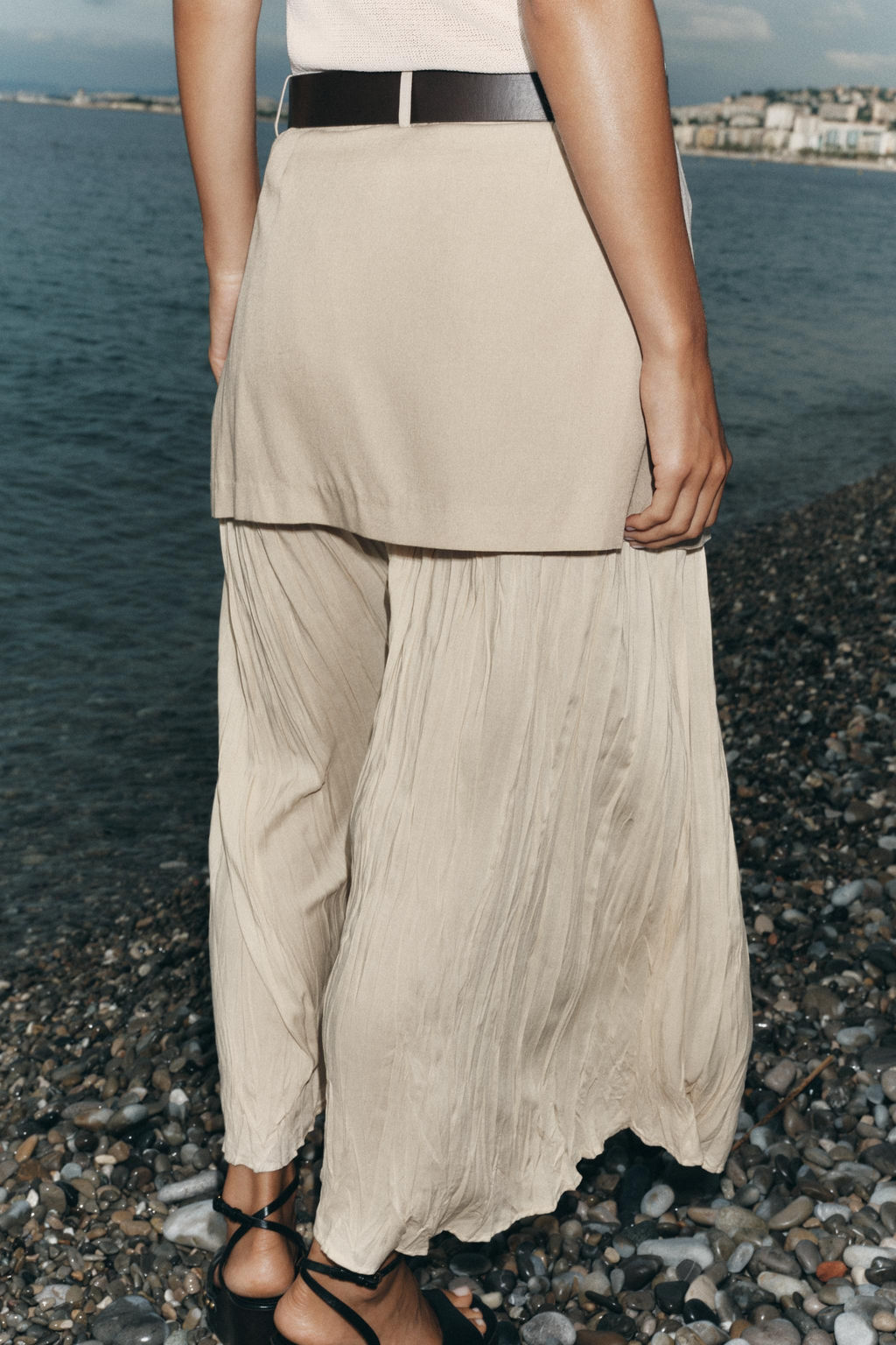 BELTED CONTRAST MIDI SKIRT - Zara фото 5