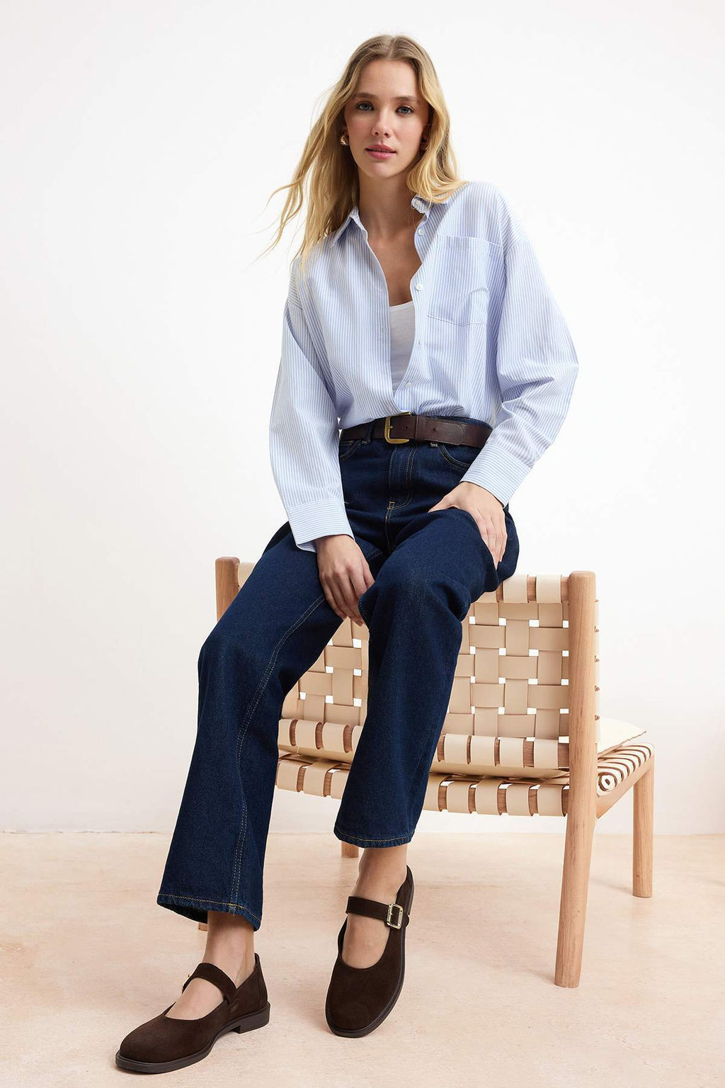 Koyu Kahverengi Hakiki Suet Kad?n Mary Jane Babet TAKSS26BE00029