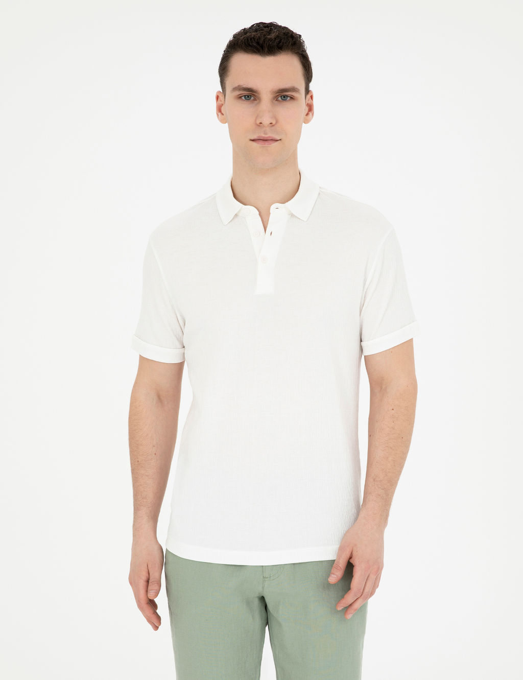 Ekru Slim Fit Ti__rt