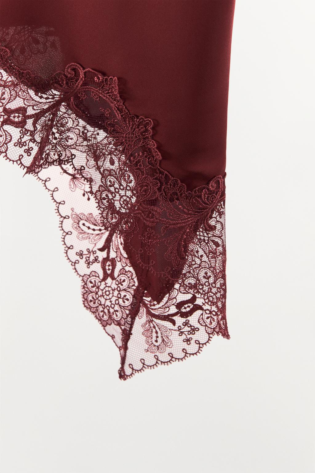 LACE-TRIMMED CAMISOLE TOP - Zara фото 7