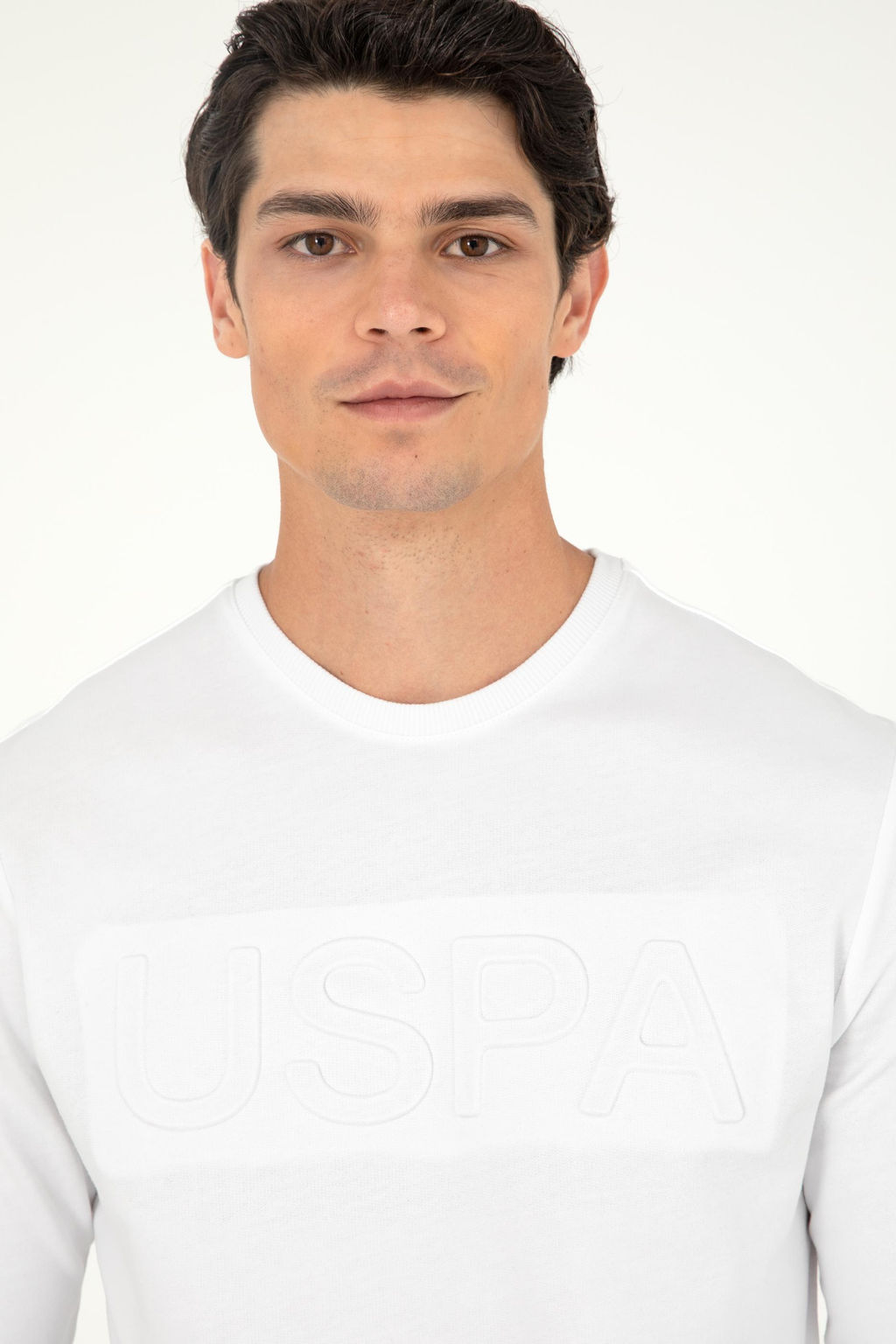 Мужской белый базовый свитшот - U.s. polo assn фото 2