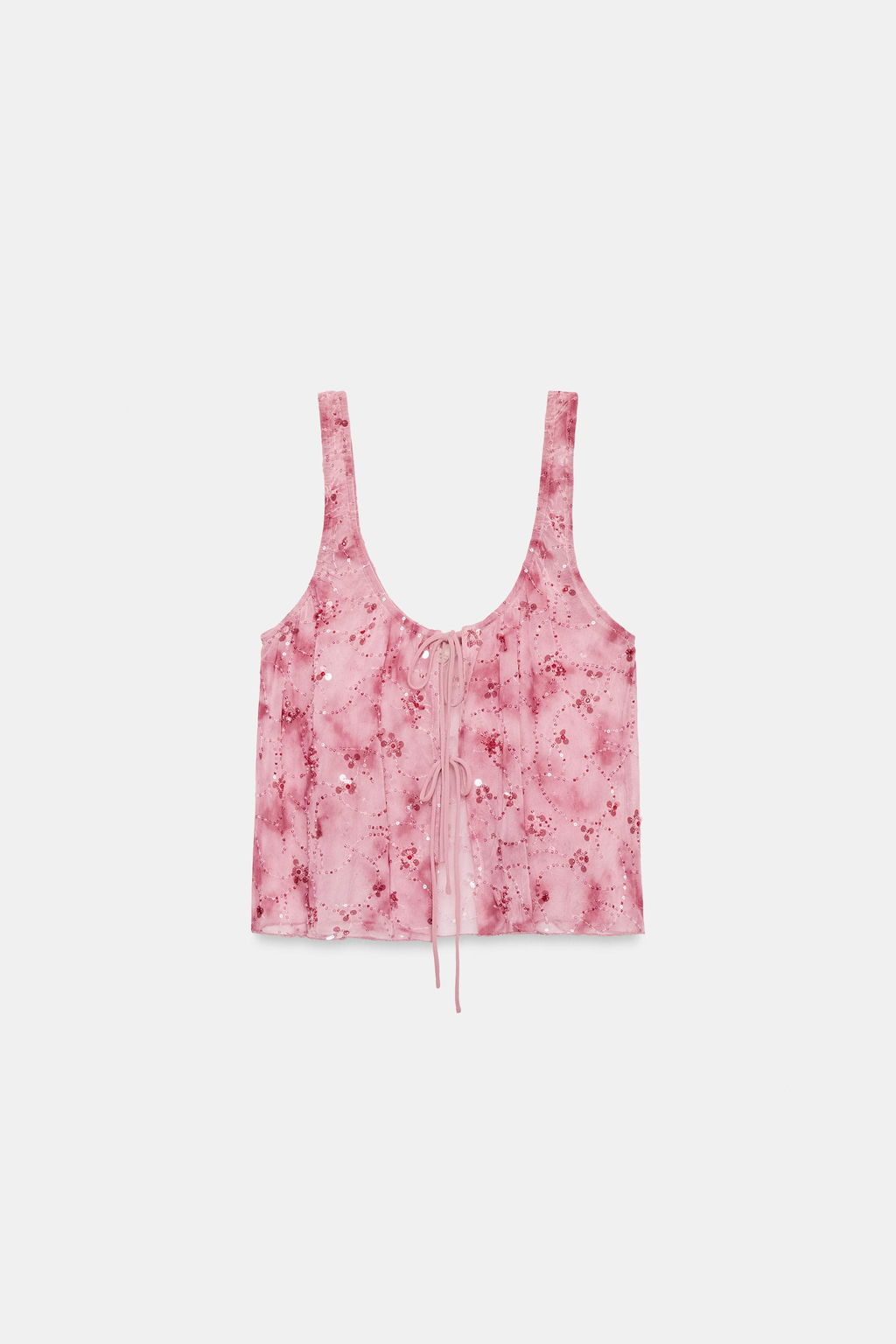 TOP TUL LENTEJUELAS LAZOS / Rosas - Zara фото 5