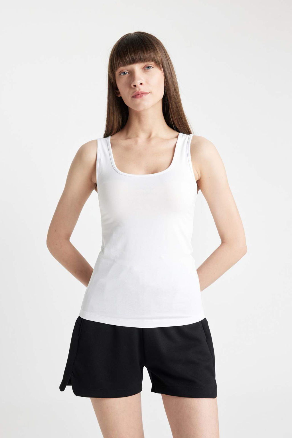 Fall in Love Regular Fit Pamuklu Basic Duz Siyah Ic Atlet - Defacto фото 3