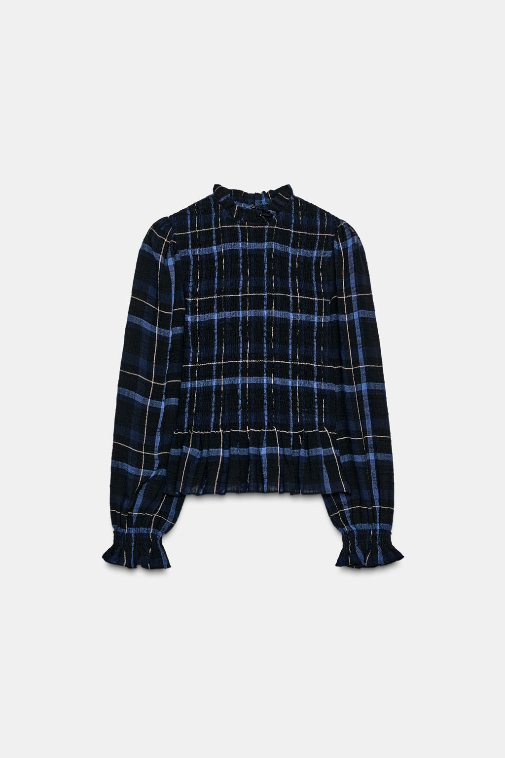 SMOCKED CHECK TOP