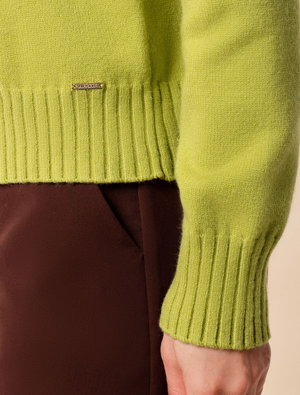 VILATTE / Укороченный джемпер из пряжи с кашемиром  фото 3