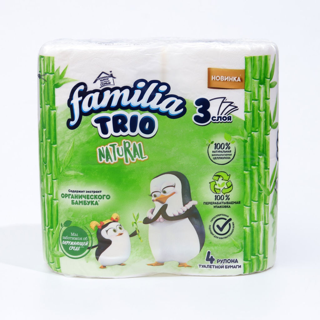 Туалетная бумага FAMILIA TRIO NATURAL 3-сл. (4 шт./упак) 5080970