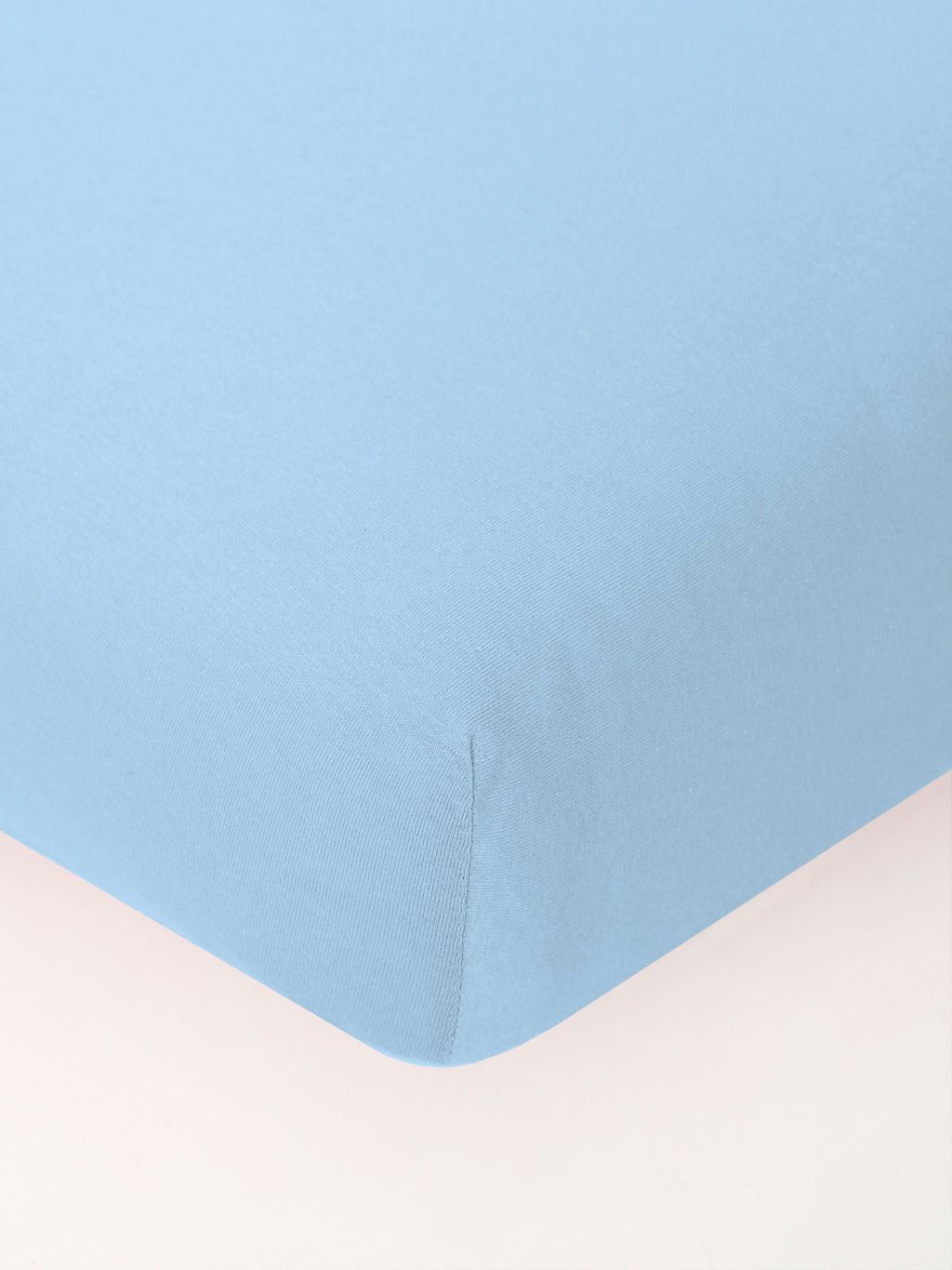 Простыня трикотажная на резинке - Голубой 90х200х20