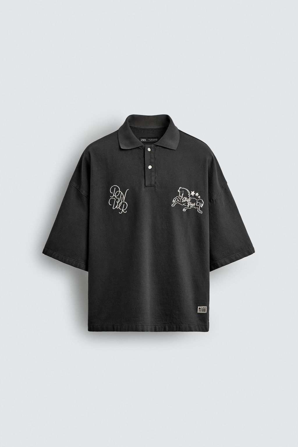 BOXY FIT EMBROIDERED POLO SHIRT