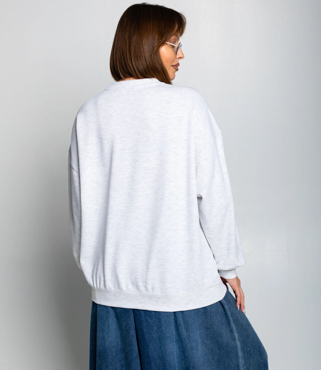 Свитшот #КТ329 (3), светло-серый меланж - Dommod фото 3