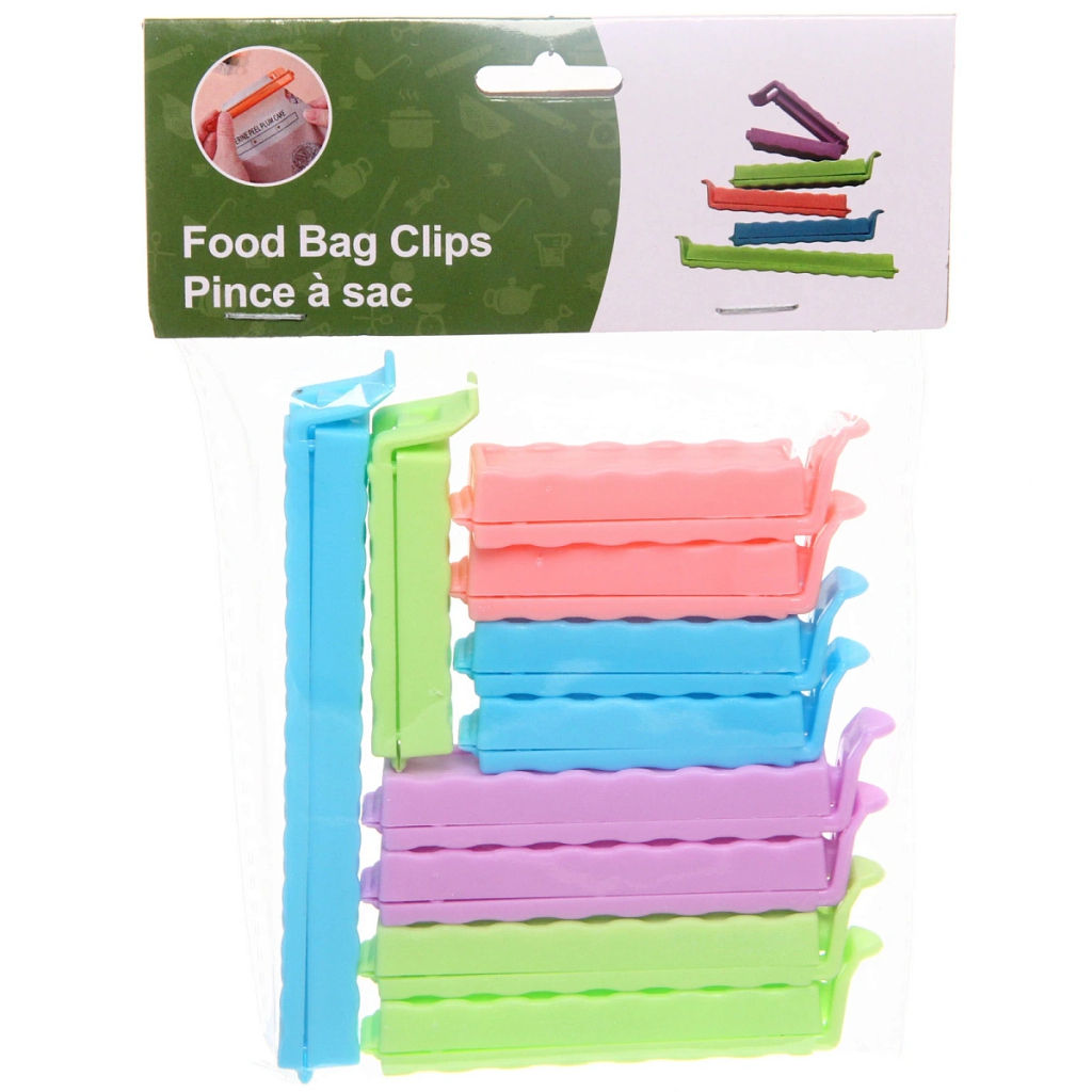 Цена за 5 шт. Зажим для пакета "Ассорти" 10шт (4шт*7.5см, 5шт*6см, 1шт*11см))