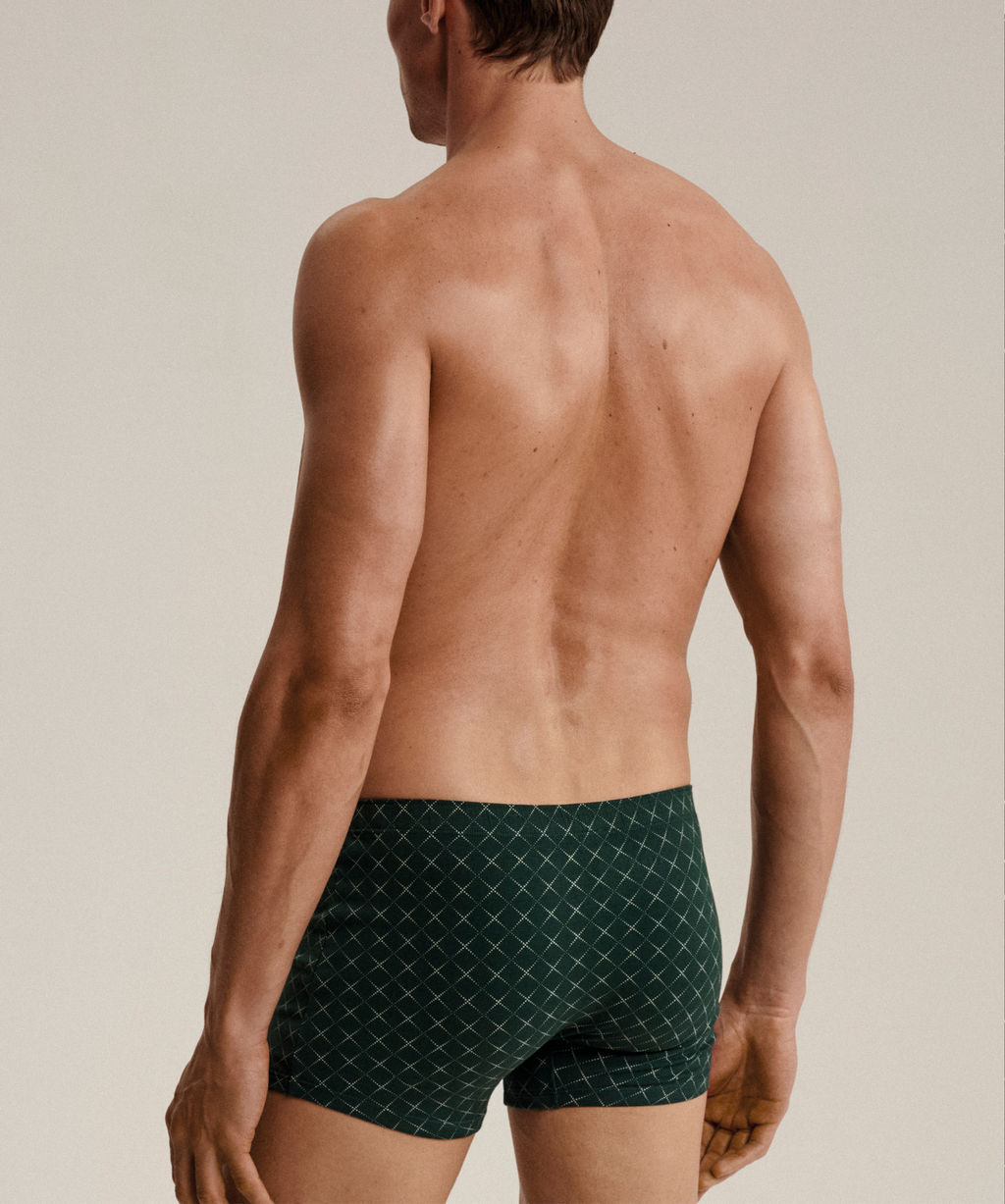 ATLANTIC 3MH-216 Трусы шорты Check - набор 3 шт. темно-синий + серый меланж + зеленый  фото 3